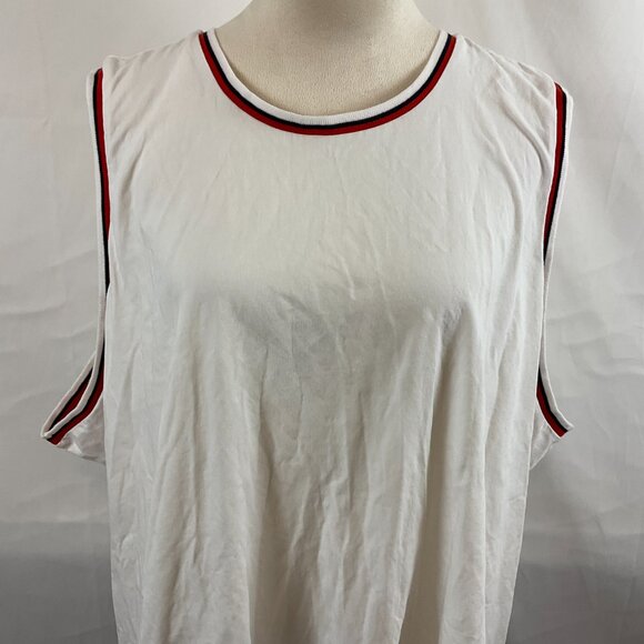Universal Standard Top 3X White Blue Red Trim Sleeveless - Picture 3 of 11